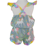 AnnLoren Little Big Girls Jumpsuit Magical Unicorn Rainbows Spring One