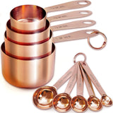 Measuring Cups and Spoons Set of 9 Stainless Steel Dry and Liquid