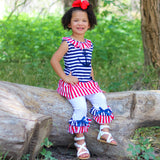 AnnLoren Girls Boutique Patriotic Sailor Outfit Tunic and Capri