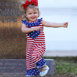 AnnLoren Fourth of July I Heart America Flag Baby Girls' Romper