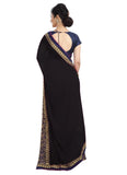 Generic Women's Chiffon Saree (Black, 5-6 Mtrs)