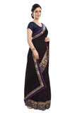 Generic Women's Chiffon Saree (Black, 5-6 Mtrs)