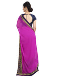 Generic Women's Chiffon Saree (Pink, 5-6 Mtrs)