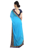 Generic Women's Chiffon Saree (Sky, 5-6 Mtrs)