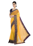 Generic Women's Chiffon Saree (Yellow, 5-6 Mtrs)