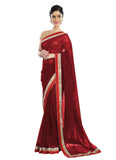 Generic Women's Chiffon Saree (Maroon, 5-6 Mtrs)