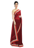 Generic Women's Chiffon Saree (Maroon, 5-6 Mtrs)