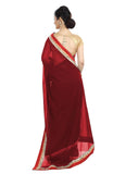 Generic Women's Chiffon Saree (Maroon, 5-6 Mtrs)