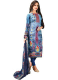 Generic Women's Cotton Salwar Material (Blue, 2.5