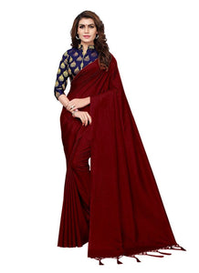 Generic Women's Zoya Silk Saree (Maroon, 5-6 Mtrs)