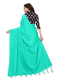 Generic Women's Zoya Silk Saree (Sea Green, 5-6