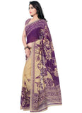 Printed Faux Georgette Purple Color Saree