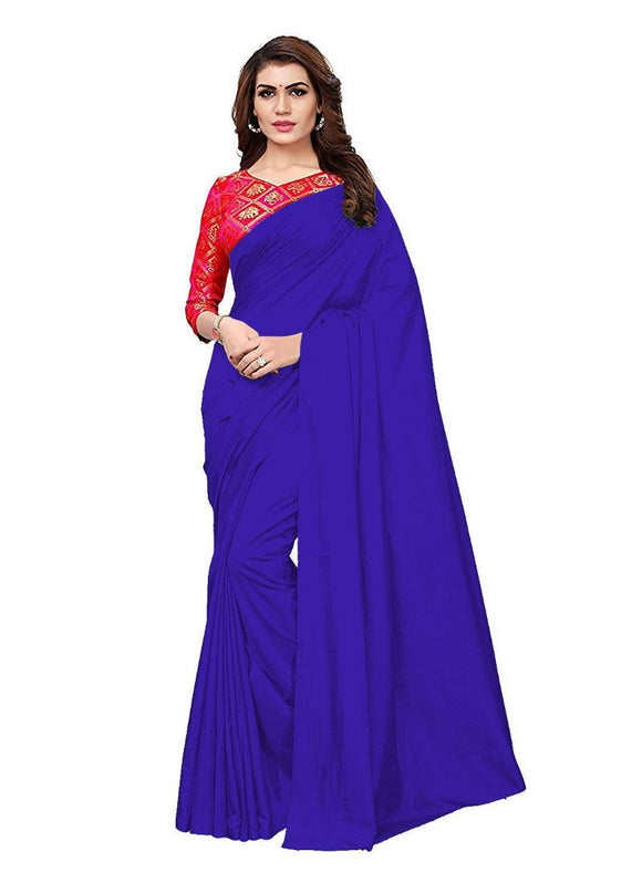 Generic Women's Zoya Silk Saree (Royal Blue, 5-6