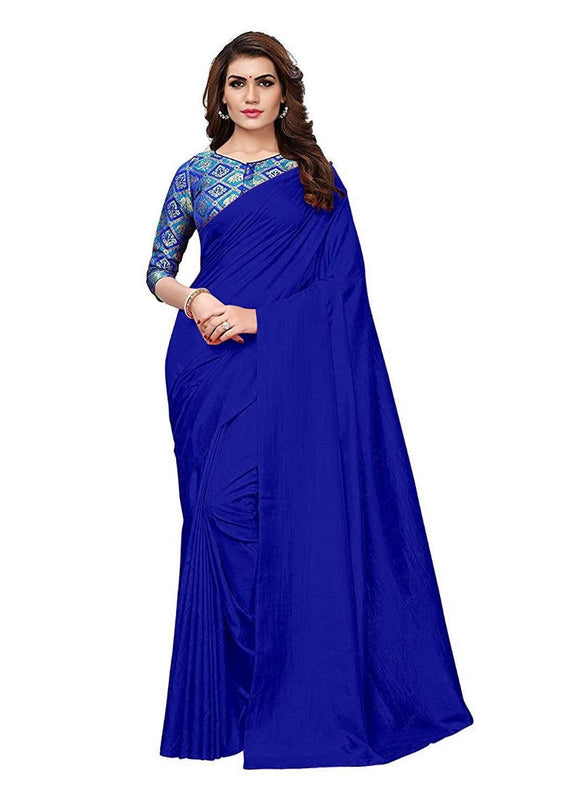 Generic Women's Zoya Silk Saree (Royal Blue, 5-6