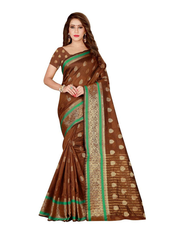 Generic Women's Poly Silk Saree with Blouse