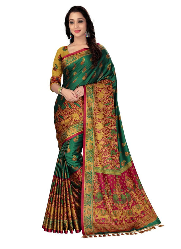 Generic Women's Handloom Cotton Soft Silk Saree