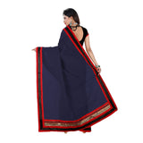 Generic Women's Chiffon Saree (Navy Blue, 5-6