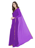 Generic Women's Chiffon Saree (Purple, 5-6 Mtrs)