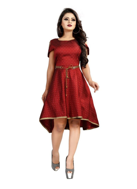 Red Color Tapeta Buti Western Dress