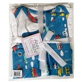 AnnLoren Baby Boys Layette Cars Trucks Onesie Pants Cap 3pc Gift Set