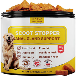 Kinpur Pet Care Scoot Stopper Soft Chews   Fiber for Dogs   Dog Anal