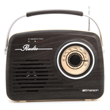 Emerson Portable Retro Radio with Built-In Rechargeable Battery and