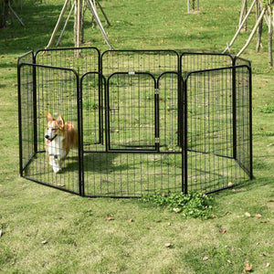 Pawhut Heavy Duty Metal Dog Playpen Puppy Play Pen Rabbit Pig Hutch