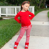 AnnLoren Baby Big Girls Boutique Long Sleeve Red Ruffle Layering