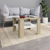 Coffee Table White 23.6"x23.6"x16.5" Chipboard