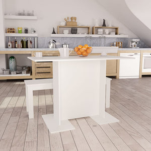 Dining Table White 43.3"x23.6"x29.5" Chipboard