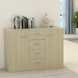 Sideboard White 34.6"x11.8"x25.6" Chipboard