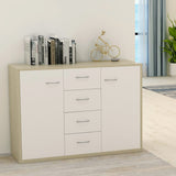 Sideboard White 34.6"x11.8"x25.6" Chipboard