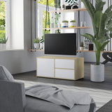 TV Cabinet White 31.5"x13.4"x14.1" Chipboard