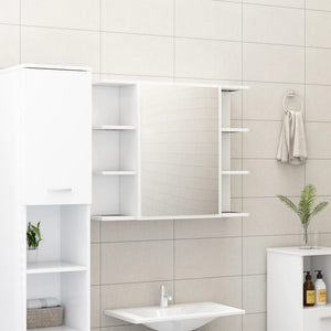 Bathroom Mirror Cabinet White 31.5"x8.1"x25.2" Chipboard