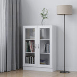 Vitrine Cabinet White 32.5"x12"x31.5" Chipboard