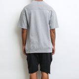 REVERSE FRENCH TERRY TEE- GREY