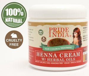 Herbal Henna Hair Color Cream - 100% Natural, 1 Pound (16oz - 454gm)