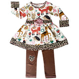 AnnLoren Big Little Girls Boutique Fall Forest Fox and Friends Dress &