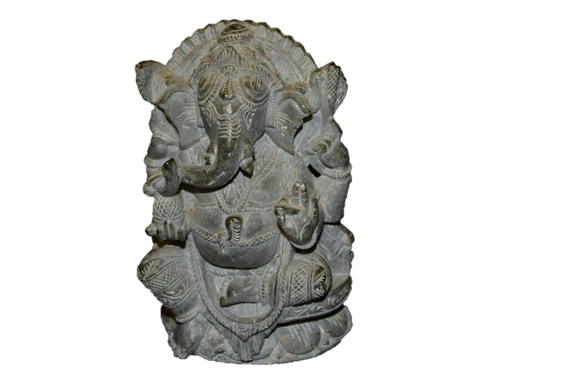 Handcarved Sculpture Soapstone Elephant Head God Ganesha - Medium