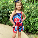 AnnLoren Girls Tie Dye 4th of July Shorts Jumpsuit Summer Romper