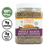 Indian Whole Brown Crimson Lentils - Protein & Fiber Rich Masoor Whole