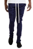 CLASSIC SLIM  FIT TRACK PANTS- NAVY/ WHITE