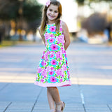 AnnLoren Little & Big Girls Spring Summer Floral Sleeveless Boutique