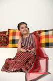 Girls cotton kurta skirt set (3pcs Set)