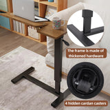 Adjustable Overbed Table with Wheels Split Top Tilting Bedside Bed