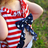 AnnLoren Baby Big Girls 4th of July Swing Stripes Stars Tank Top with