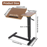 Adjustable Overbed Table with Wheels Split Top Tilting Bedside Bed