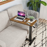 Adjustable Overbed Table with Wheels Split Top Tilting Bedside Bed