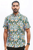 Hawaiian Print Button Down Shirt