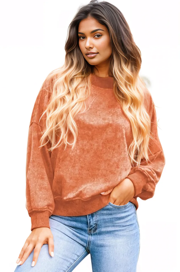 Round Neck Dropped Shoulder Sweatshirt